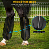 MIYABALA Fly Boots for Horses Set of 4,Universal Size Fine Mesh Horse Fly Boots with Nylon Stays,Fly Leggings for Horses with Fleece Trimming and Reflective Webbing