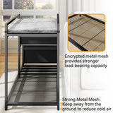 kepptory Pet Bunk Bed with Stairs and Storage, Dog Beds Attachment to Human Bed, Bedside Dogs Cot for Small, Medium Cats & Dogs, Pet Window Perch (Grey)