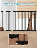 No Pawblems Retractable Safty Gate, Metal Adjustable Dog Gate for Doorways, Stairs & Hallways, Expands to 38" Wide, Auto Retract Design, No Bottom Bar, Black