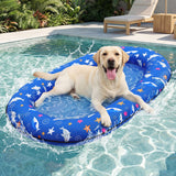 Queenmore Dog Pool Float, Dog Floats for Large Dogs, Inflatable Dogs Raft for Pool, Lake & Beach, Durable Summer Outdoor Water Floatie for Pets Up to 195 Lbs Blue