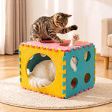 MOYMO 41 Pcs Interactive Cat Toys for Indoor Cats, Kitten Toys with Soft Pillow, Catnip Toys, Chew Rope, Feather Wand, Springs and Balls for Indoor Kittens