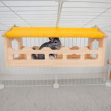 BESNEW Chinchilla Bridge Wooden,Small Animals Wooden Bridge and Platform,Chinchilla Habitat Toys for Squirrel Hamster Ferret Guinea Pig Sturdy Easy to Clean