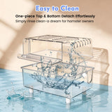 Ecleng 10 in 1 Acrylic Hamster Cage with Complete Ocean Style Accessories,23.2" Double-Level Panoramic Habitat,Easy to Assemble & Clean,Complete Starter Kit for Syrian Hamsters & Mice