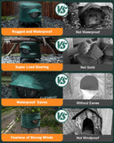 Heated Cat House for Outside,Metal Frame,Barrel Design,Extremely Weatherproof & Insulated in Winter,Elevated Outdoor Cat Shelter with Eaves & Escape Door for Feral Stray Barn Cat(Dark Grey,Large)