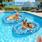 Inflatable Dog Pool Float with Rope, Portable Puppy Raft for Pool or Lake, Floating Pet Float for Small Medium Large Dogs, Up to 80 lb