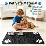 Cat Food Mat 24"x16" Pet Feeding Mats Absorbent Dog Eating Mat for Food and Water,Easy Clean Dog Mats Puppy Supplies Accessories Floor Protection
