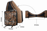 Hulara Full Grain Buffalo Leather Western Saddle Bag Tooled Horse Saddle Bag for Trail Riding Saddle Carrier Bag for Horses
