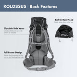 K9 Sport Sack Kolossus - X-Large, Black - The Big Dog Backpack - Ideal for Dogs 23-25” Long - Fully Adjustable Pet Carrier - Doubles as a Professional-Grade 60L Hiking Pack
