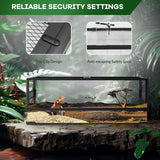 67 Gallon Reptile Glass Terrarium, 48 in x 18 in x 18 in Reptile Tank with Top & Side Screen Ventilation, Reptile Terrarium with Sliding Door & Anti Escape
