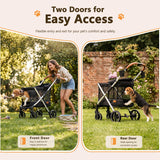 Dog Stroller for Medium and Small Dogs, Lightweight Aluminum, Up to 66 lbs