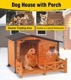 Aivituvin Heated Dog House Outdoor with Heating Blanket, Insulated Dog Kennel Waterproof with All-Around Iron Frame, Sliding Window, PVC Curtain - Natural