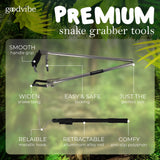 goodvibe Snake Grabber Tool Kit – 6 Piece Set 47" Tool Heavy Duty Snake Tongs Long Grabber Hook Gloves Flashlight & Waterproof Bag Snake Handling Tools with Long Grabber for Snake Catching