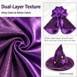 huraty Cat Halloween Costume Wizard Cloak and Hat Pet Cosplay Outfit