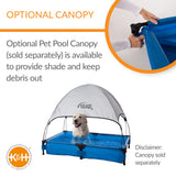 K&H Pet Products Portable Dog Pool & Pet Bath for Dogs and Puppies, Swimming Pool for Large Pets, Heavy Duty Liner with Metal Frame, Easy Drain Plug, Foldable - Extra-Large 50 X 32 X 9in Chill Blue
