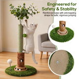 40'' Tall Cat Scratching Post Indoor for Large Cats, 3.5" Thick Natural Sisal Rope Cat Scratcher, Sturdy Indoor Cat Scratching Posts with Interactive Play Balls for Adult Cats Kittens
