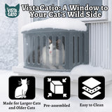 VistaCatio Window Catio - Fits 26-32" Vertical Windows, Deluxe Catio Window Box for Indoor Cats, Max Enrichment and Freedom, Fresh Outdoor Air, Portable Easy Install, 2-Year Protection, Made in USA