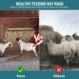 MIYABALA Hay Feeder for Horses,35.5'' Long Hay Rack with 20 Gallon Large Capacity,Heavy Duty Steel Wall Mounted Hay Feeder Rack for Horses,Goats,Sheep in Stable and Farm