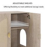unipaws Cat Litter Box Enclosure with Shelves, Tall Hidden Litter Box Cover for Tall or Top Entry Litter Box, Kitty Enclosed Litter Box Cabinet, Cat Box Furniture, Grey