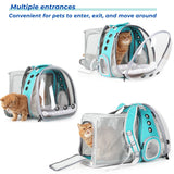 Lollimeow Cat Carrier Backpack, Bubble Dual Expandable Backpack Carrier, Pets and Small Dogs,Airline-Approved, Designed for Travel, Hiking, Walking & Outdoor Use (Dual Expandable-Green)