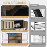Fragess Metal Large Guinea Pig Cages 5 Levels, 50.0" H Rolling Ferret Cage with Removable Ramps & Double Door, Cage with Locker, Squirrel Cage Christmas Decoration Pet Crate Furniture