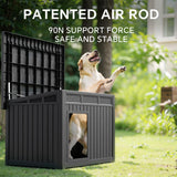 VIXZEN Dog House Indoor Outdoor,Waterproof Dog House for Small to Medium Dogs,Doghouse with Air Vents and Elevated Floor,Openable at The Top,Easy to Assemble and Clean,Black,32.2"×25.12"×24.13"
