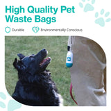 PawPail Dog Poop Bag Holder with Carabiner Clip - Durable & Leakproof Dog Waste Bag Dispenser - Includes 1 Roll of 15 Premium Poop Bags for Walking Dogs, Mild Floral Scent