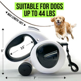 AVANTO Retractable Dog Leash with Flashlight, 16ft Heavy Duty LED Night Safety Leash for Dogs up to 110lbs – 360° Tangle-Free, USB Rechargeable Light, Waste Bag Dispenser, One-Hand Brake & Lock