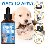 Kennel Cough Treatment for Dogs Helps with Dry, Wet, Barking Cough – Herbal Cat and Dog Cough Treatment Soothes and Calms Irritated Throat, Supports Breathing, Clears Airways – 2-oz Bottle