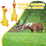 Hungdao 1 Pcs Horse Toys Latex Squeaky Squeeze Chicken Squeak Turkey Balls for Play Fake Screaming Chicken Toys for Horses Soccer Ball for Reduce Separation Anxiety Noise Maker (Yellow)