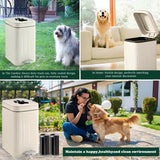 Kopuncare Dog Poop Trash Can Outside, 5L/1.3 Gal Pet Poop Bucket with Lid, Foot Pedal, Dog Waste Container with 40 Bags, Lid Soft Close for Pet, White