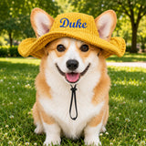 Custom Pet Bucket with Ear Holes Small Medium Large Dog & Cat Summer Hat