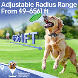 PRTRFLC GPS Wireless Dog Collar Fence System,Invisible Electric Fence for Dogs,Adjustable Range 49-6561ft,3 Training Mode,Rechargeable,Waterproof,Pet Containment System for Outdoor Use (Black)