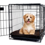 Self Warming Cat Mat - 36x24in Thermal Dog Crate Pad with Removable Washable Sherpa Cover and Reflective Insulation Layer for Self Heating - Pet Supplies for Medium Dogs and Cats by PETMAKER (Brown)