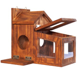 MIXUMON Wood Squirrel Feeder, Squirrel Feeders for Outside Winter, Wooden Chipmunk Feeder for Corn, Peanuts, Durable Box Easy to Fill with Removable Top Panel