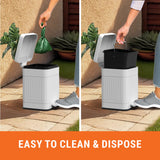 Sliq Small Dog Poop Trash Can Outside, 1.3 Gal Plant Trash Can with Lid Metal Dog Waste Bin, Poop Bucket Outdoor with Lid, Pet Waste Bin, Poo Waterproof Container Backyard Odor Control, 30 Bags