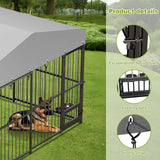 Dog Kennel Outdoor 10x10x6 FT Heavy-Duty Metal Outside Dog Playpen with Waterproof Cover for Large & Medium Dogs, Secure Lock & Easy Assembly