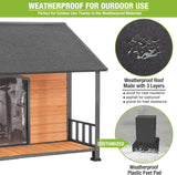 GUTINNEEN Large Dog House with Insulated Liner for Winter Outdoor Dog Cage with All-Around Iron Frame Dog Kennel for Small & Medium & Large Dogs,Insulation