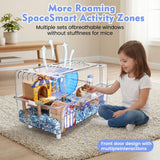 Ecleng 10 in 1 Acrylic Hamster Cage with Complete Ocean Style Accessories,23.2" Double-Level Panoramic Habitat,Easy to Assemble & Clean,Complete Starter Kit for Syrian Hamsters & Mice