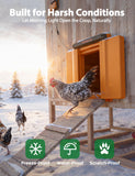 Solar-Powered Automatic Chicken Coop Door, Dual Motor Coop Door with Light Sensor, Timer & Manual Mode, Chicken Opener with Anti-Pinch System, Detachable Controller, Dual Power Options, Weatherproof