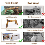 Tfwadmx Snake Climbing Branch,Resin Reptile Wood Trunk Branches Decor,Reptile Terrarium Climbing Accessories Decoration for Geckos, Lizards,Tarantulas,Hermit Crab,Frogs