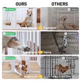 BUMUBI Clear Acrylic Dog Fence Pet Playpen Puppy Cat Small Play Pen Indoor Outdoor Whelping Box for Dogs with Gate (4 Plastic Panels+2 Transparent Panels)