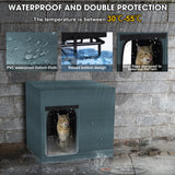 GASUR Large Heated Cat House for Outdoor Cats in Winter, Highly Elevated Base Waterproof & Insulated Feral Cat House, Warm Cat Shelter with Heating Pad Warm House for Outside Stray Barn Cat