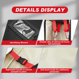 Dansydaisy Horse Tail Extension Bag and Double Side Pin and Bristle Comb Brush, Red and Black Fake Horse Tail Carry Bag for Storage