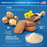 Gargeer Daily Probiotics & Prebiotics for Dogs. Supports Healthy Digestion, Gut Flora & Proper Immune System. for All Dog Breeds & Ages, 60 Delicious Duck Flavored Soft Chews. Made in the USA. Enjoy!