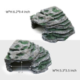 Large Reptile Hide Shale Scape Step Ledge, Reptile Cave Hideout, Bearded Dragons Accessories, Basking Rocks for Bearded Dragons (Large-B-11.8 * 9.8 * 5.3)