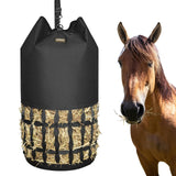 MIYABALA Hay Bags for Horses, Cylindrical Slow Feed Hay Bag with Rounded Diamond Nets Design for Goats,Horse,Donkey,Large Easy-Fill Top with Drawstring and Adjustable Strap