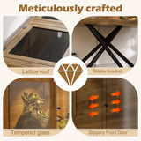 PAKASEPT 80 Gallons Bearded Dragon Tank with Leg Stand,Tempered Glass Reptile Enclosure with Metal Mesh Top,Snake/Lizard Tank for Chameleon,Tortoise,Hecko,Brown