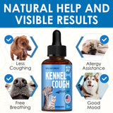 Kennel Cough Treatment for Dogs Helps with Dry, Wet, Barking Cough – Herbal Cat and Dog Cough Treatment Soothes and Calms Irritated Throat, Supports Breathing, Clears Airways – 2-oz Bottle