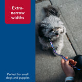 Coastal - Li’l Pals Reflective Leash - Extra-Narrow Width and E-Z Snap - Red with Reflective Bones and Triangles - 3/8” x 6’