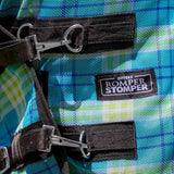 Jeffers Romper Stomper Durable Mesh Fly Sheet for Horses with Detachable Neck, 81" – Heavy Duty Breathable Textilene Mesh Horse Sheet, UV & Insect Protection, Summer Turnout Rug - Turquoise & Lime